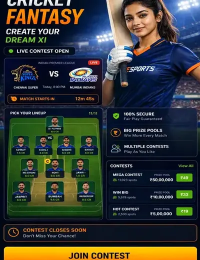 CRAZY7 (crazy 7) fantasy cricket & matchday visual 3